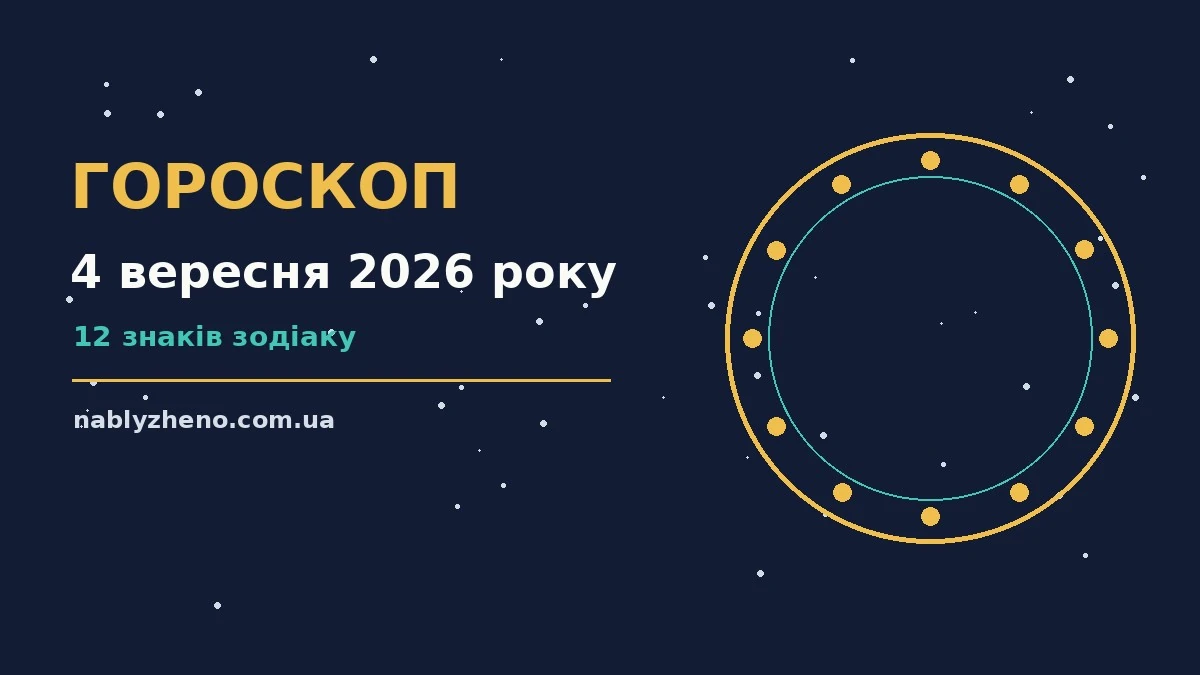 Зоряний гороскоп на 4 вересня 2026 року: фінанси, кохання та практичні поради