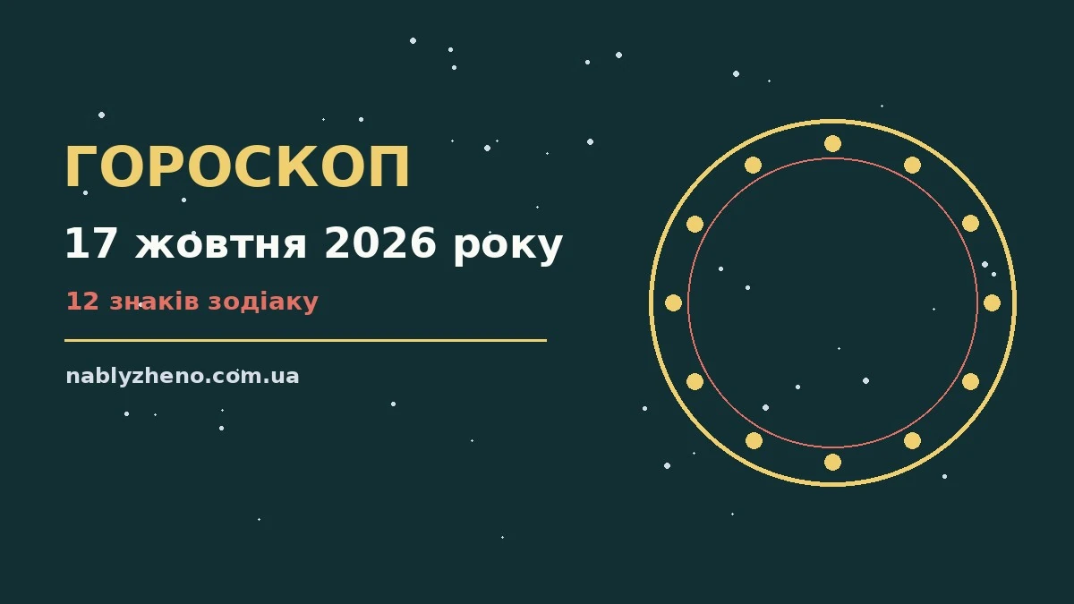 Астрологічний гороскоп на 17 жовтня 2026 року — символи знаків зодіаку на тлі ранкового неба
