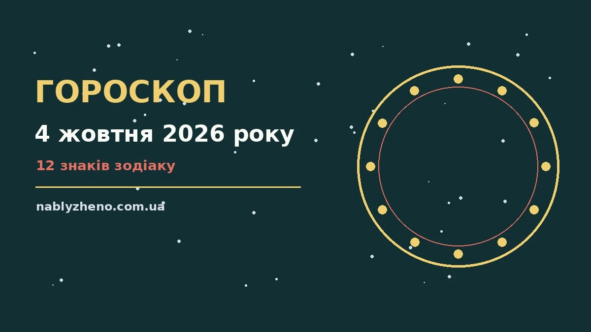 Недільний гороскоп на 4 жовтня 2026 року: фінанси, кар'єра і стосунки для дванадцяти знаків зодіаку